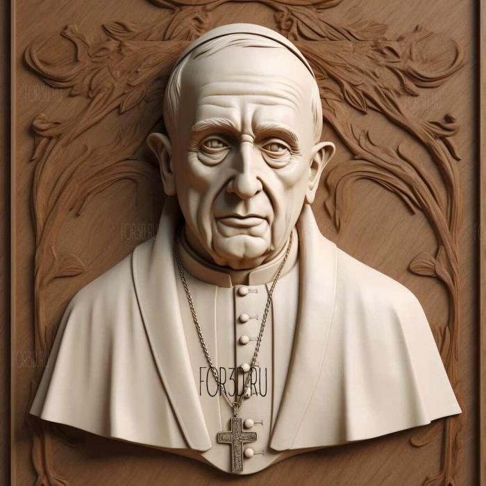 Pope Francis 3 stl model for CNC